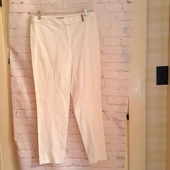 Michael Kors White Slim Fit Slim Leg Pants 4 - Picture 1 of 7